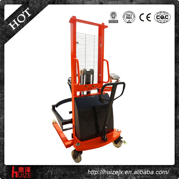 半電動(dòng)稱重油桶車（夾鐵桶，手搖翻轉(zhuǎn)倒料）